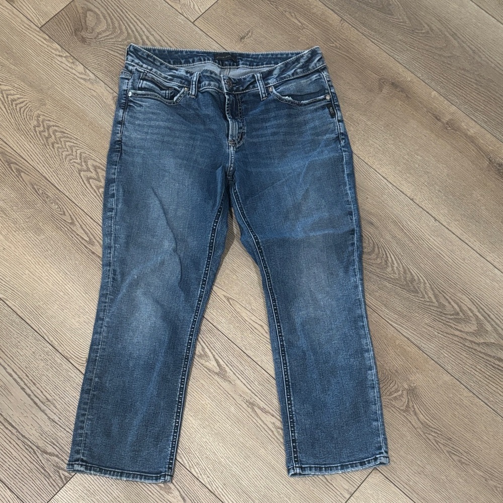 Silver Jeans Women's Cropped Blue Denim